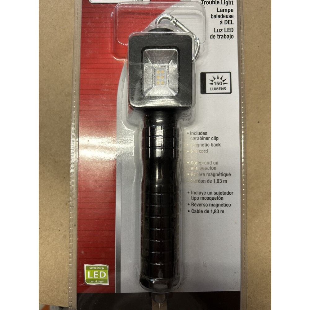 Utilitech Led Trouble SPOT Light Lamp 6 ft cord- 150 lumens carabiner clip NEW - Picture 4 of 5